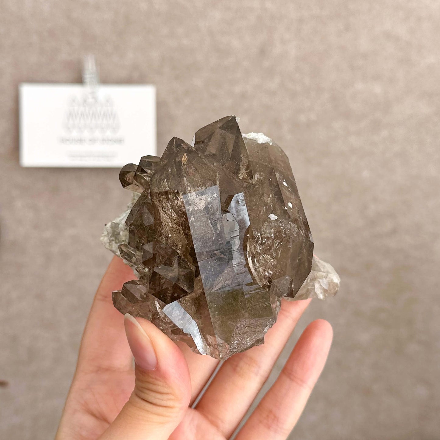 Swiss Smoky Quartz Cluster with Matrix Specimen/Switzerland Smoky Quartz Cluster Apls Specimen/Alpine Mineral/Crystal Cluster with Matrix3