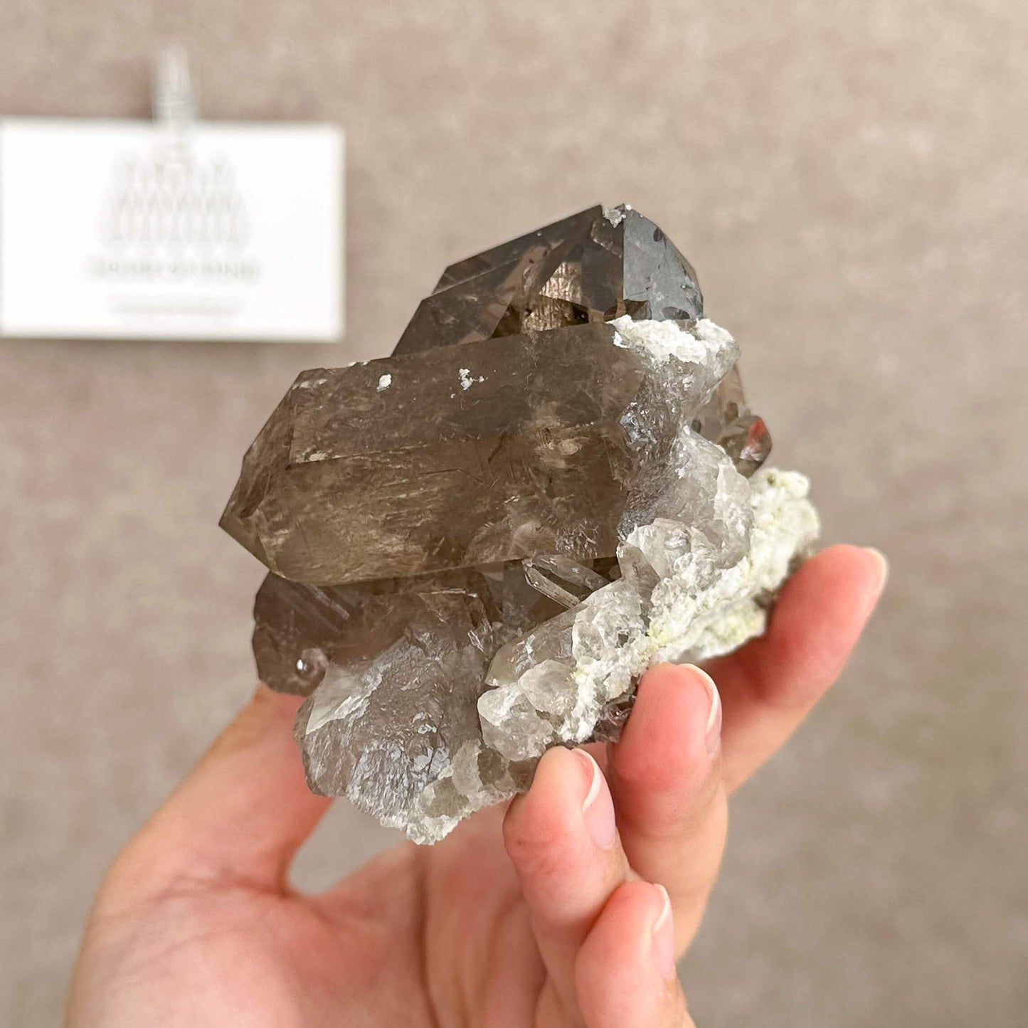 Swiss Smoky Quartz Cluster with Matrix Specimen/Switzerland Smoky Quartz Cluster Apls Specimen/Alpine Mineral/Crystal Cluster with Matrix3