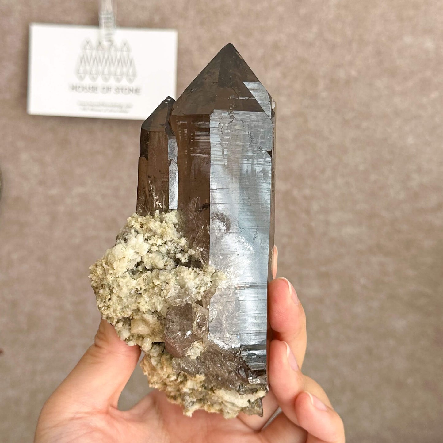 Large Alpine Mineral Smoky Quartz Point Specimen/Swiss Tower Apls/Double Terminated Quartz Points