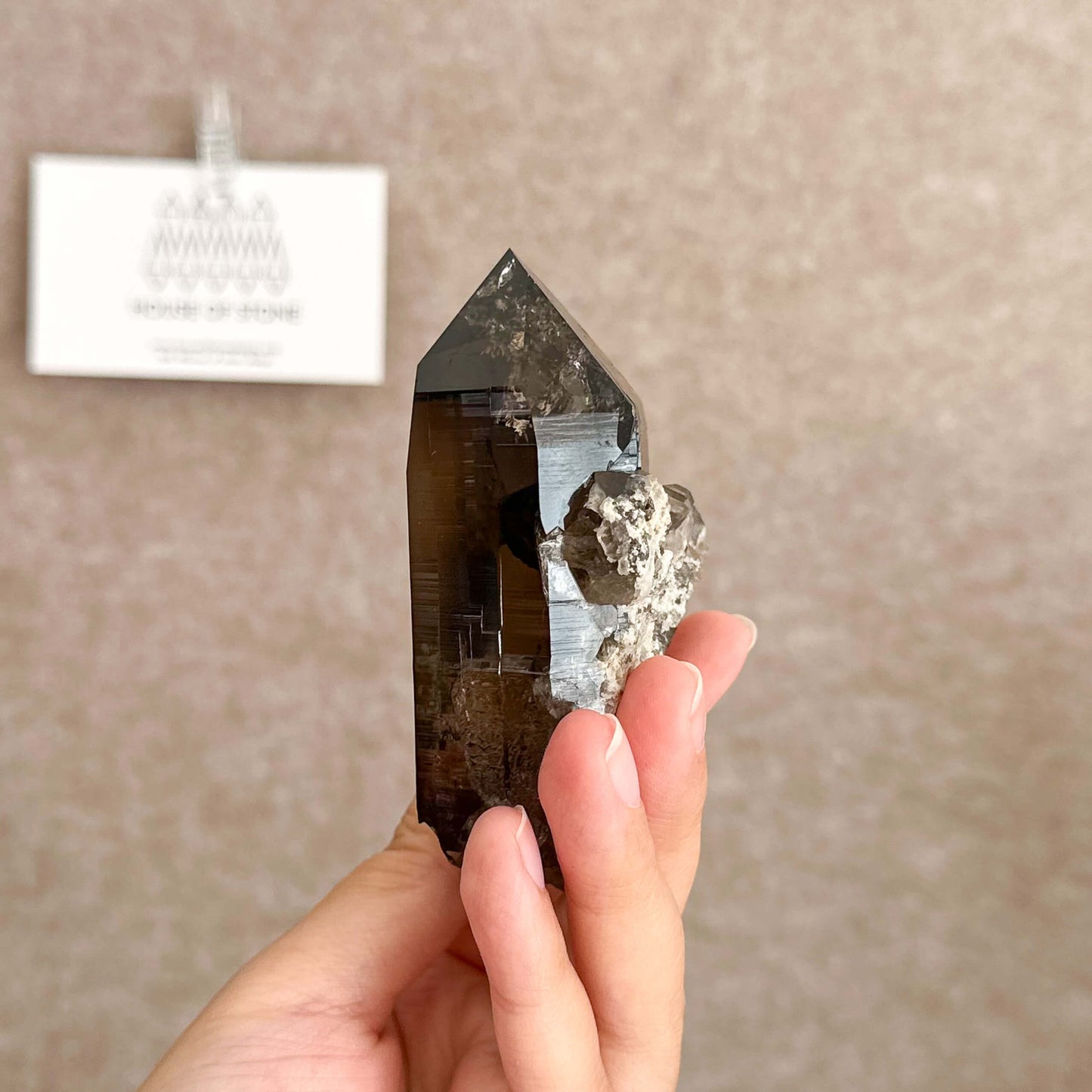 Alpine Mineral Smoky Quartz Point Specimen/Swiss Tower Apls/Double Terminated Quartz Points with Chlorite