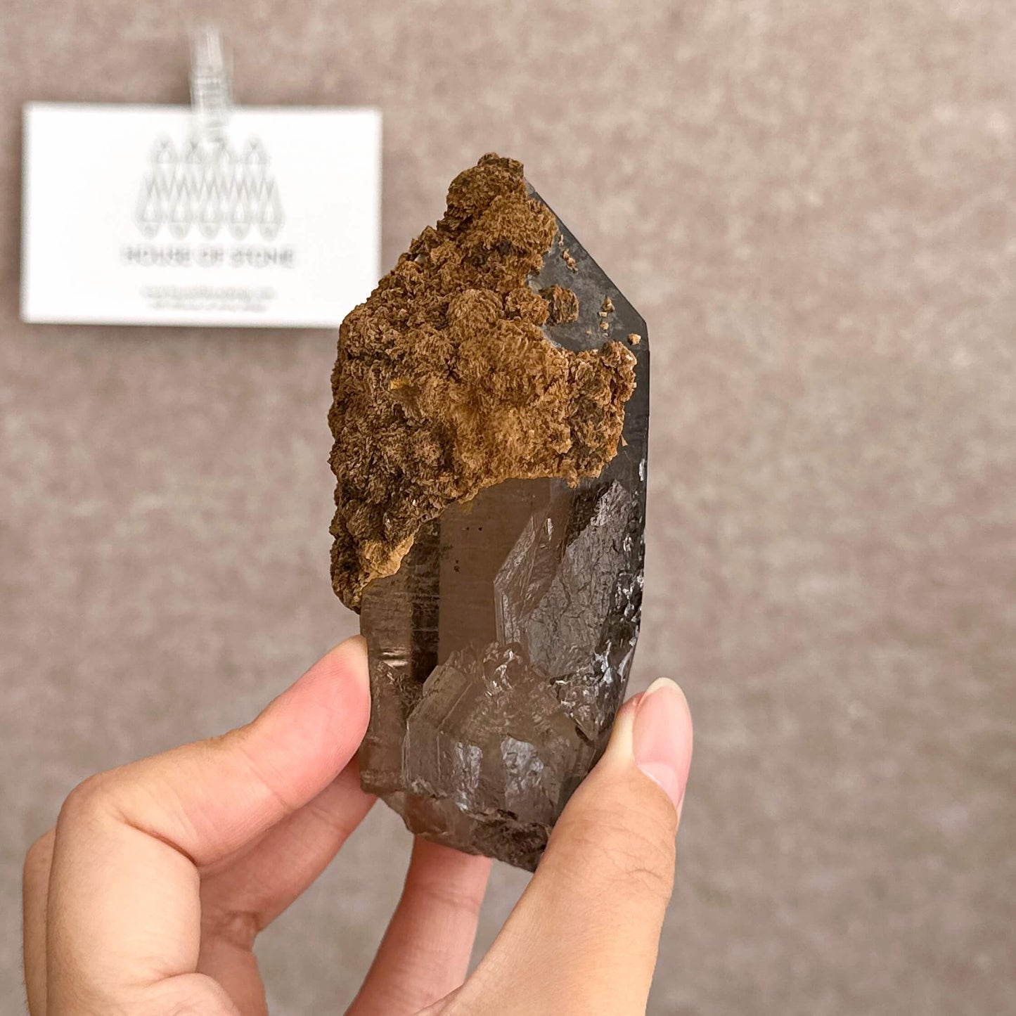 Alpine Mineral Smoky Quartz Point Specimen/Swiss Tower Apls/Double Terminated Quartz Points with Limonite