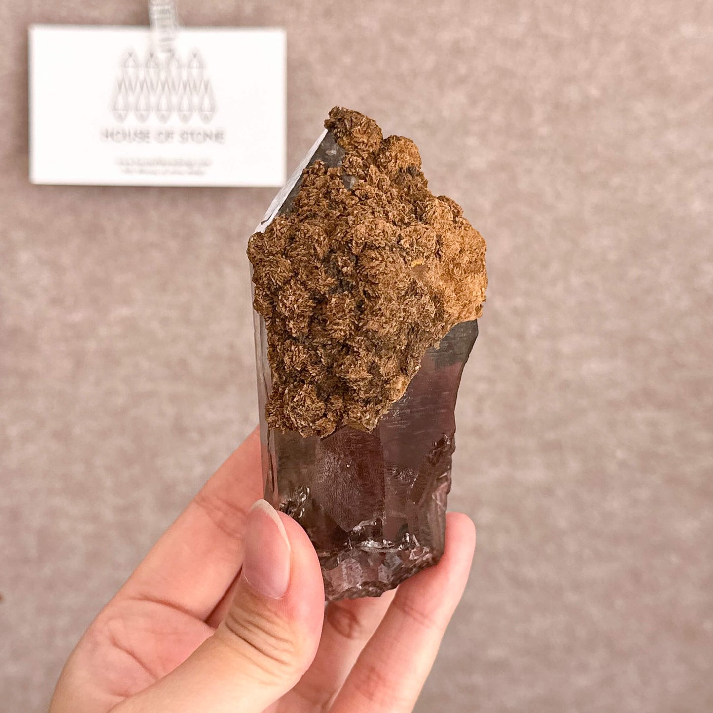 Alpine Mineral Smoky Quartz Point Specimen/Swiss Tower Apls/Double Terminated Quartz Points with Limonite