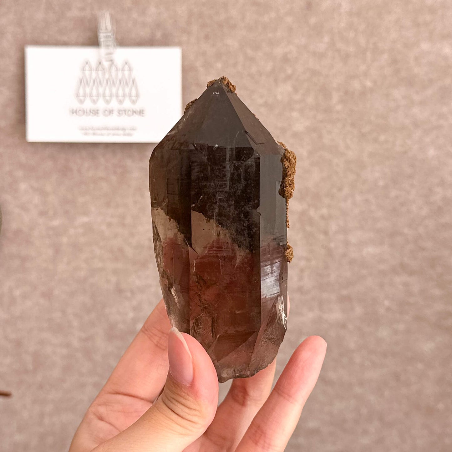 Alpine Mineral Smoky Quartz Point Specimen/Swiss Tower Apls/Double Terminated Quartz Points with Limonite