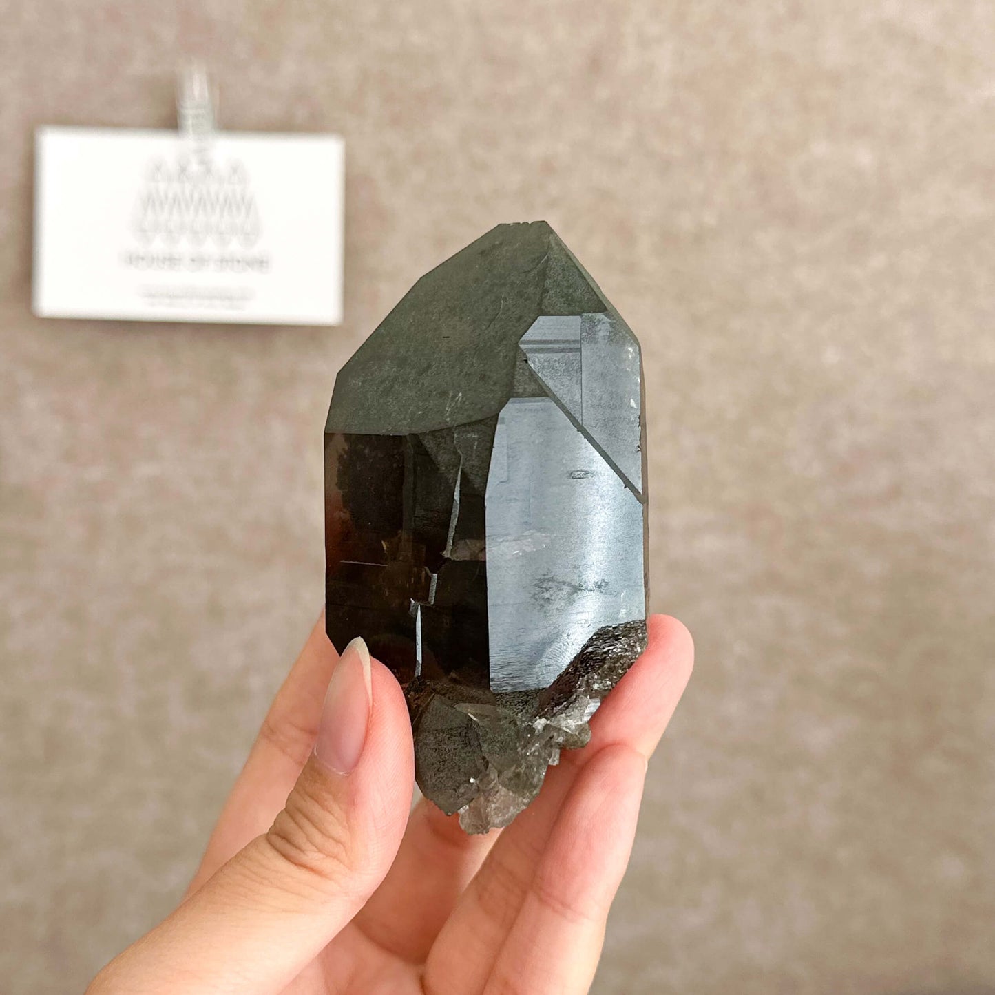 Alpine Mineral Smoky Quartz Point Specimen/Swiss Tower Apls/Double Terminated Quartz Points with Chlorite