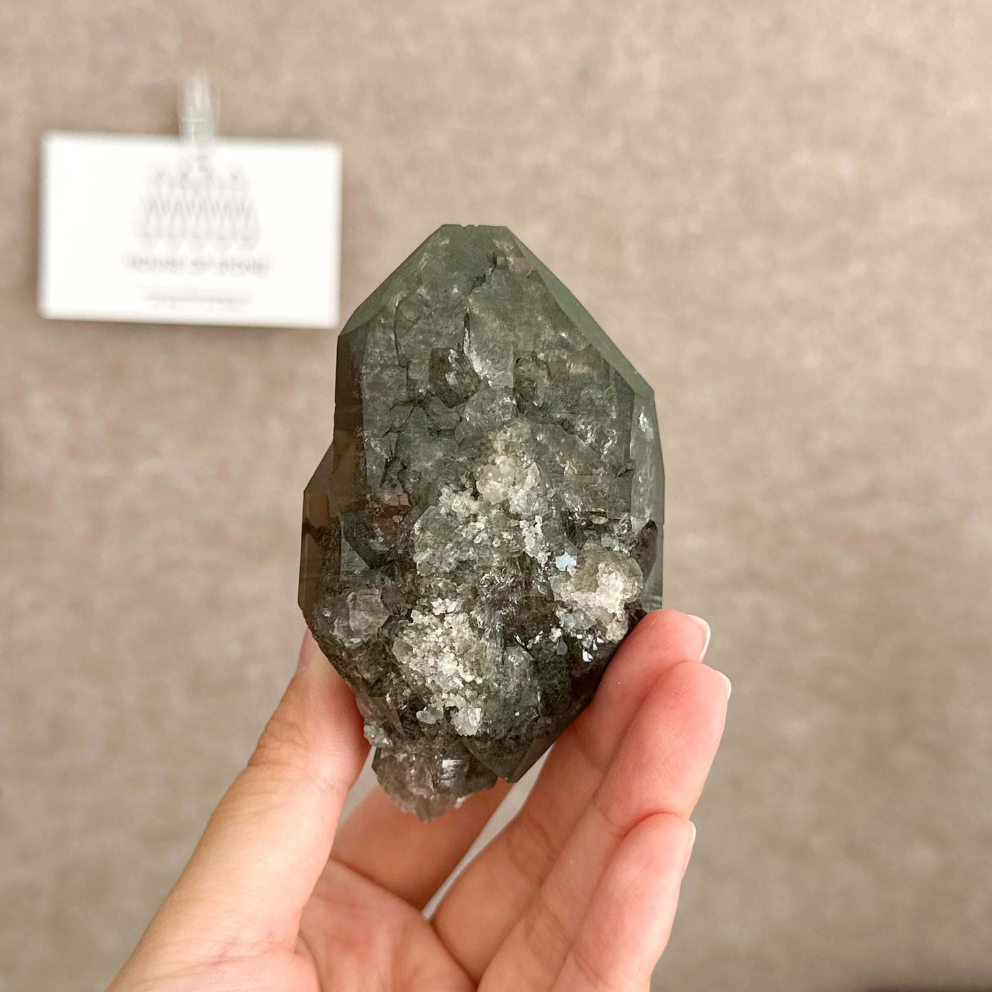 Alpine Mineral Smoky Quartz Point Specimen/Swiss Tower Apls/Double Terminated Quartz Points with Chlorite