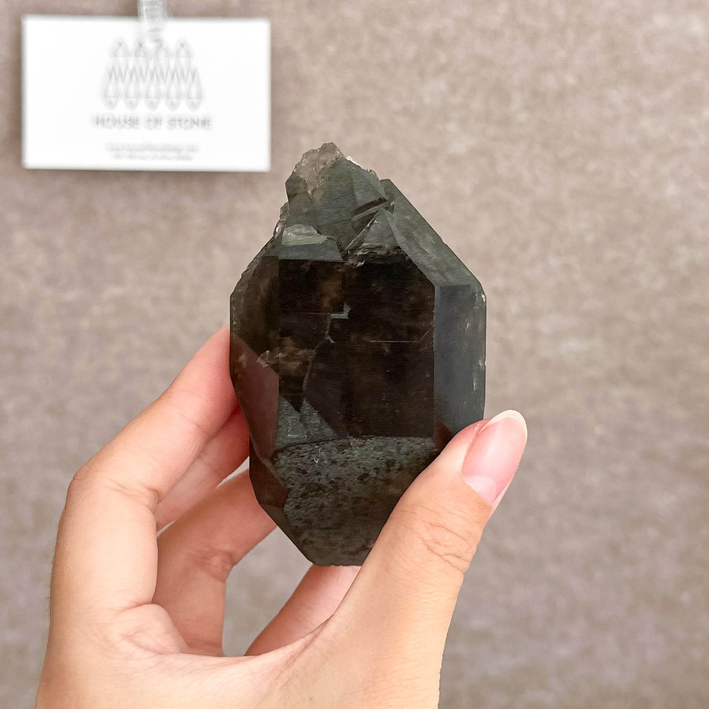 Alpine Mineral Smoky Quartz Point Specimen/Swiss Tower Apls/Double Terminated Quartz Points with Chlorite