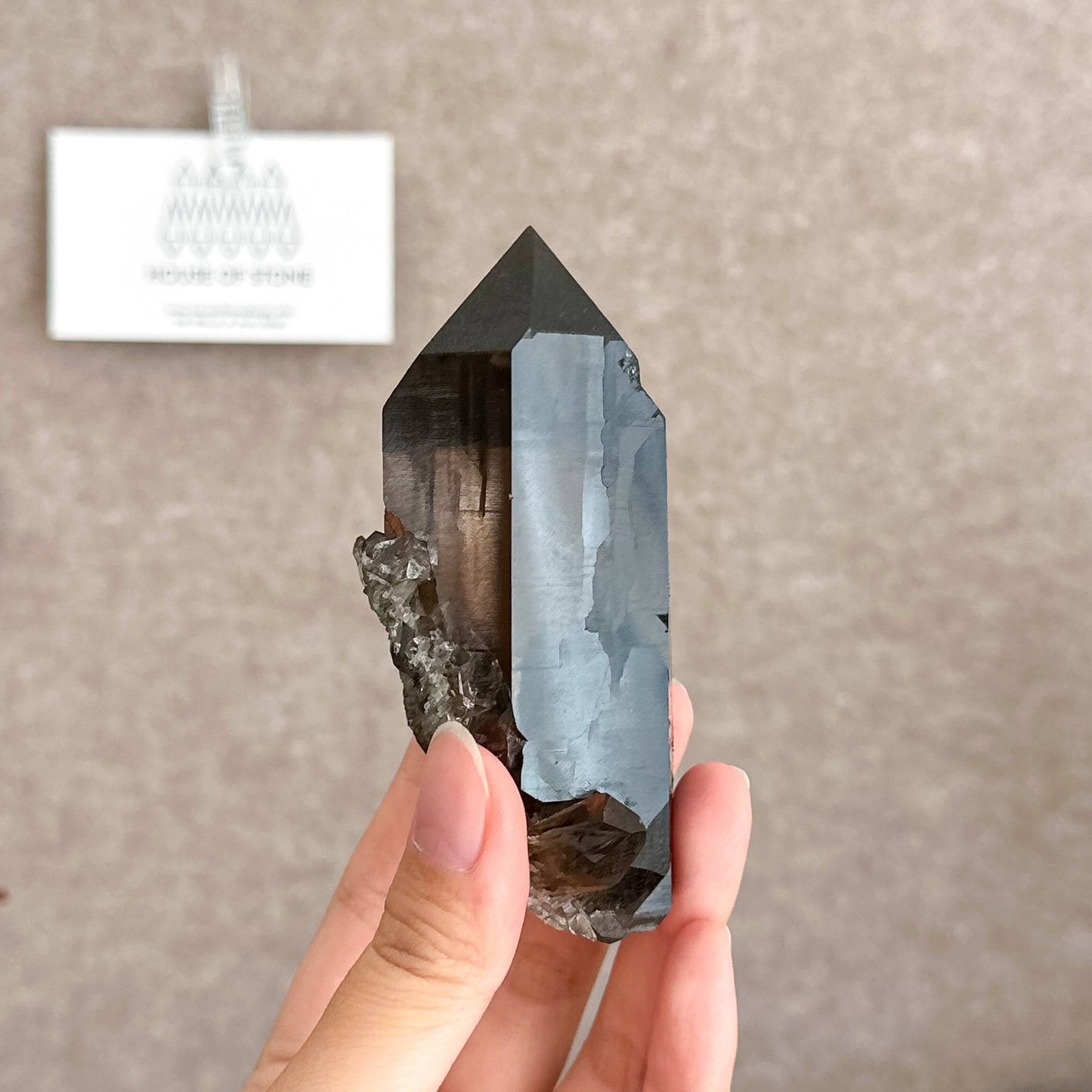 Alpine Mineral Smoky Quartz Point Specimen/Swiss Tower Apls/Double Terminated Quartz Points with Chlorite