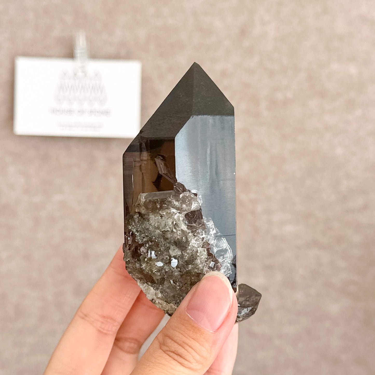 Alpine Mineral Smoky Quartz Point Specimen/Swiss Tower Apls/Double Terminated Quartz Points with Chlorite