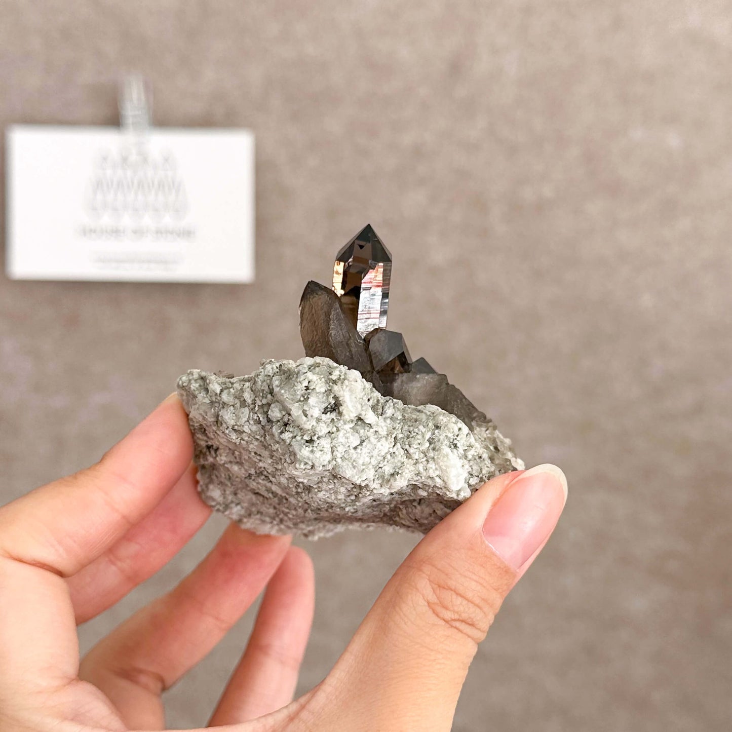 Swiss Smoky Quartz Cluster with Matrix Specimen/Switzerland Smoky Quartz Cluster Apls Specimen/Alpine Mineral/Crystal Cluster with Matrix