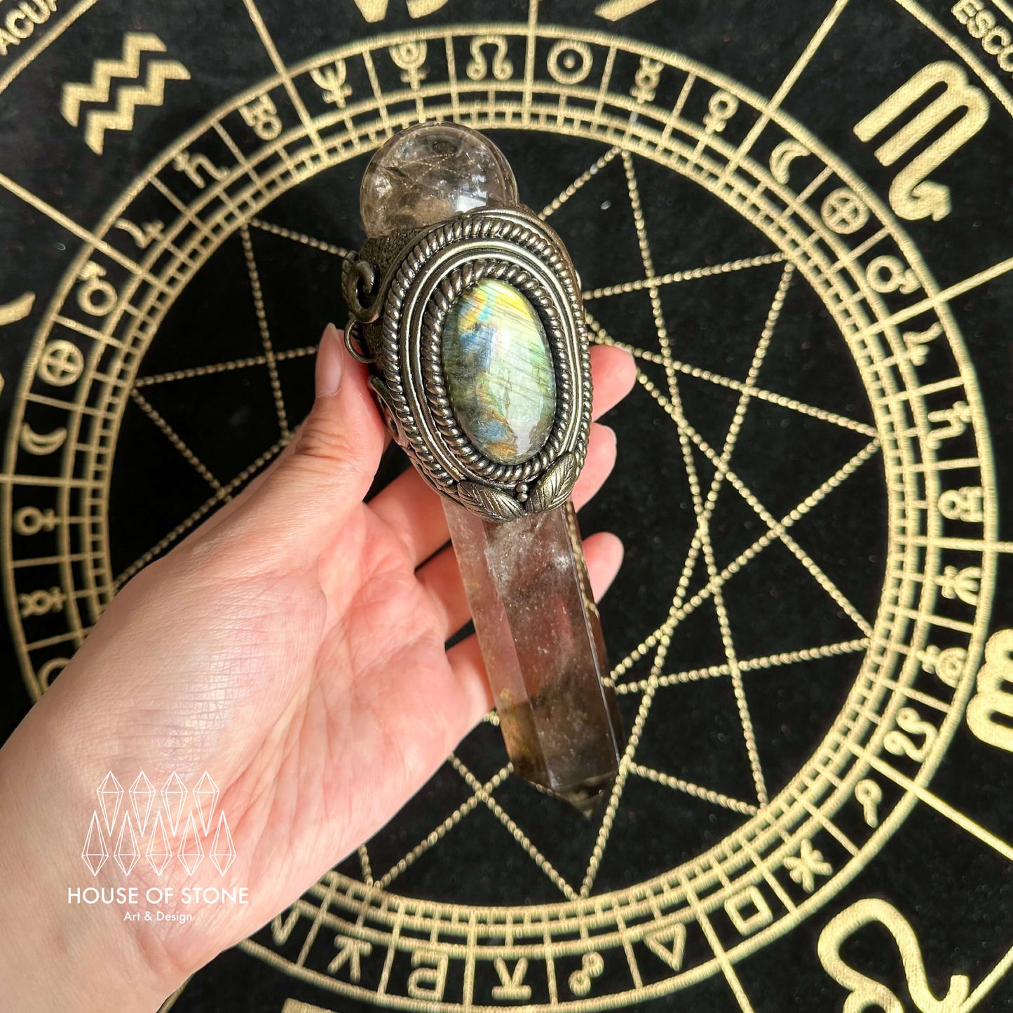 Handmade Natural Smoky Quartz Pendant Necklace/Magic Crystal Pendant/Ammonite Necklace/Talisman Jewelry/Root Chakra/Manifest Altar Tool