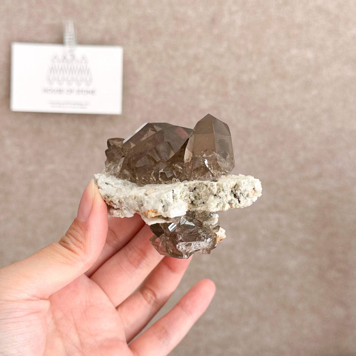 Swiss Smoky Quartz Cluster with Matrix Specimen/Switzerland Smoky Quartz Cluster Apls Specimen/Alpine Mineral/Crystal Cluster with Matrix2