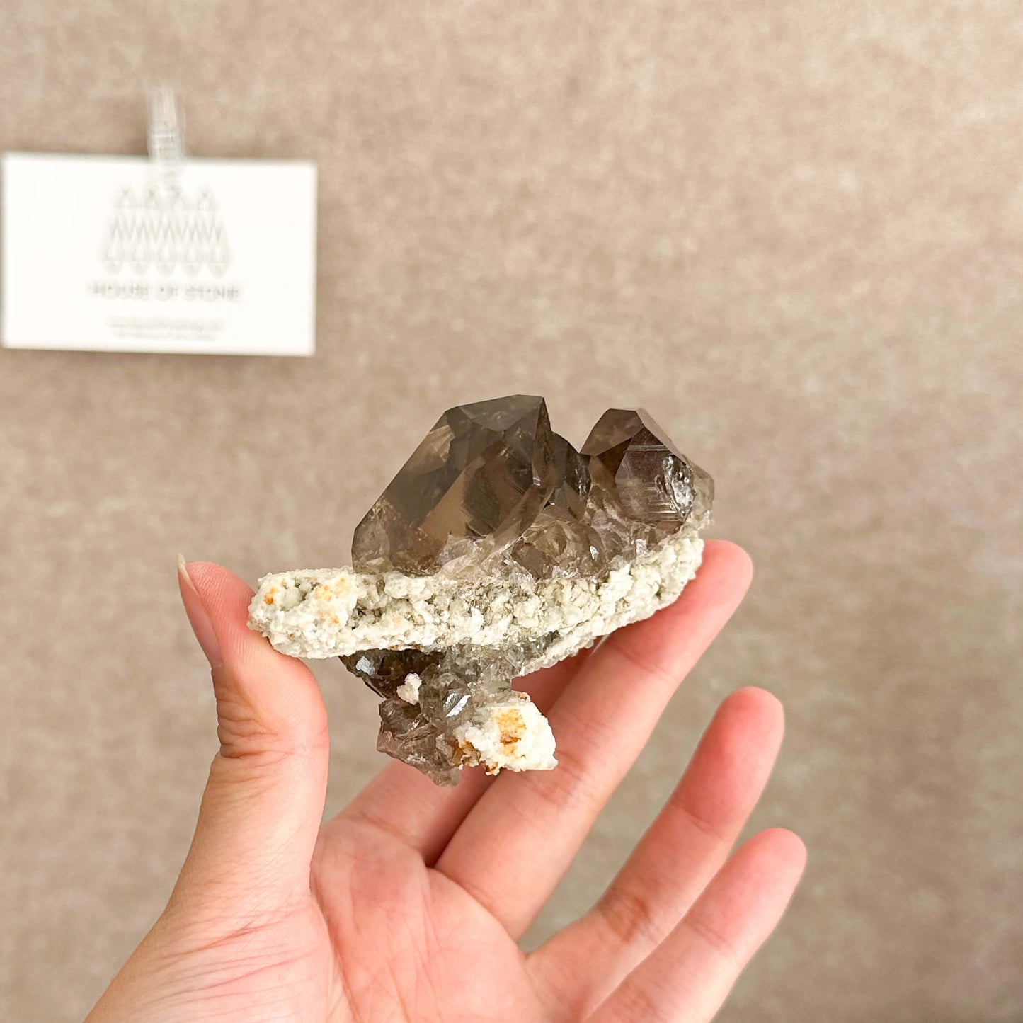 Swiss Smoky Quartz Cluster with Matrix Specimen/Switzerland Smoky Quartz Cluster Apls Specimen/Alpine Mineral/Crystal Cluster with Matrix2