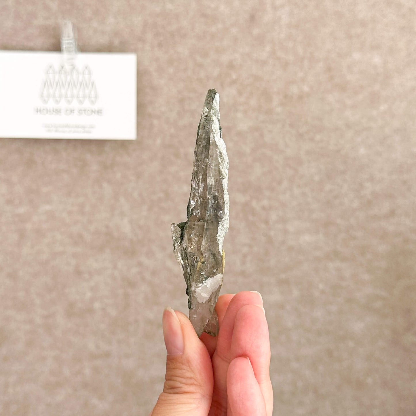 Swiss Tessin Smoky Quartz Point Specimen/Switzerland Ticino Tower/Alpine Mineral/Apls Double Terminated Quartz/Smoky Quartz Cluster with Chlorite