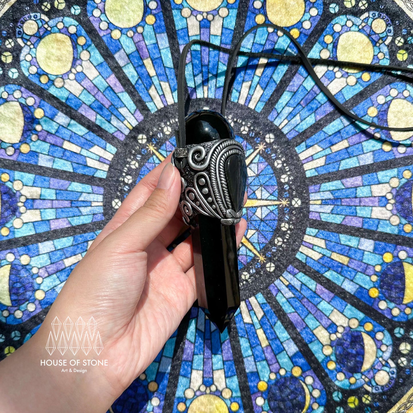 Natural Handmade Black Obsidian Pendant Necklace/Magic Gold Sheen Obsidian Crystal Pendant/Labradorite Amethyst Jewelry/Chakra/Altar Tool