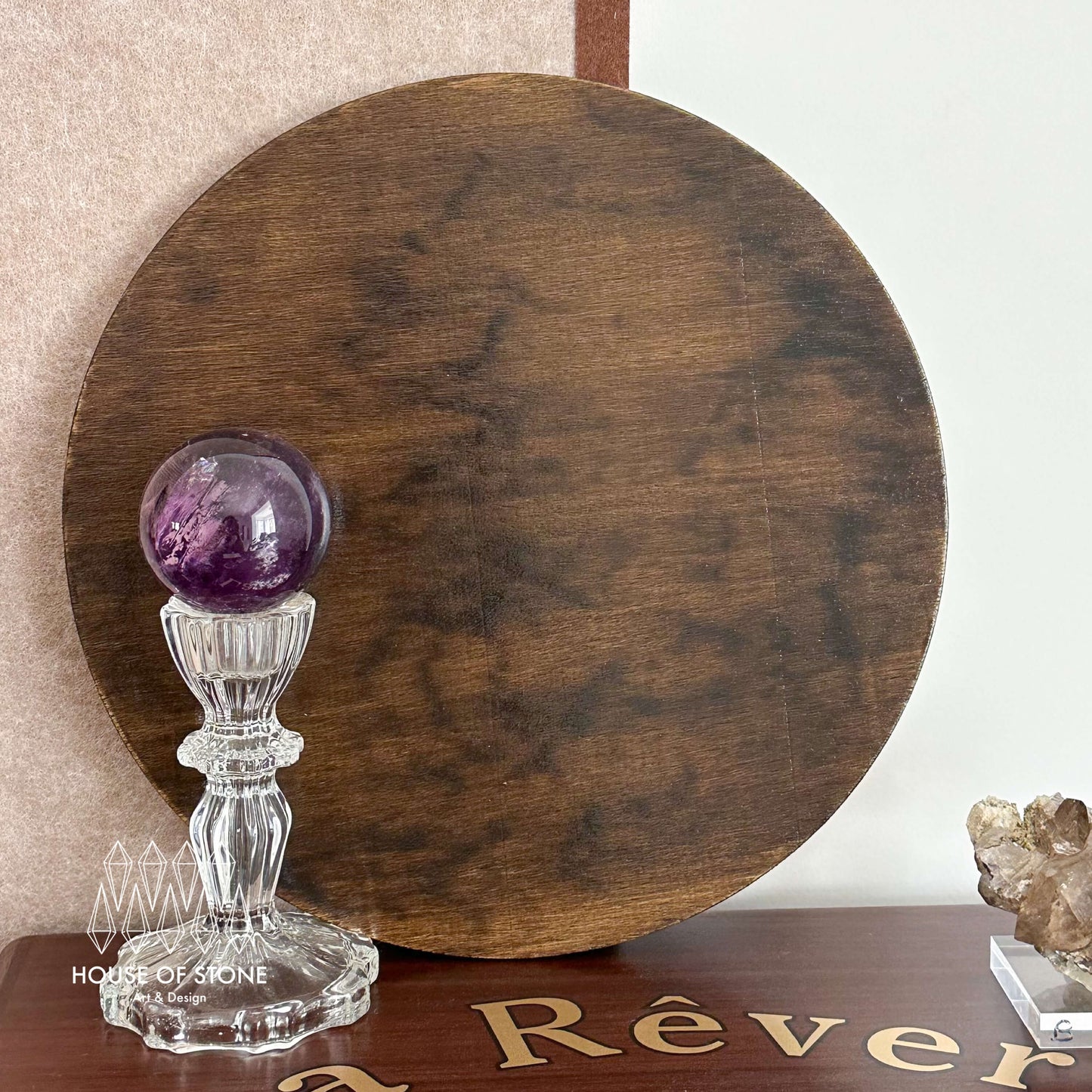 Handmade Natural Crystal Mirror/Magic Crystal Witch Mirror/Labradorite Mirror/Crystal Quartz Mirror/Chakra Healing/Manifest Altar Tool