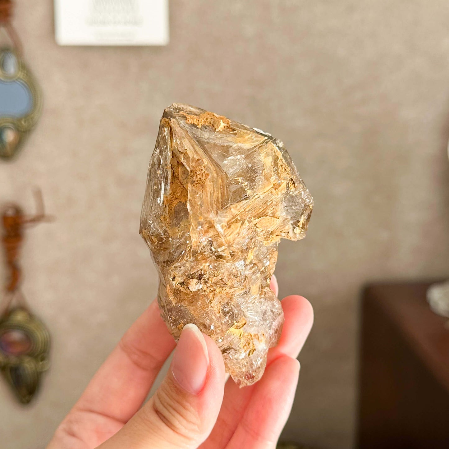 Swiss Skeletal Quartz Point Specimen/Switzerland Crystal Alpine Skeletal Quartz Mud Inclusions Mineral/Apls Double Terminated Window Quartz4