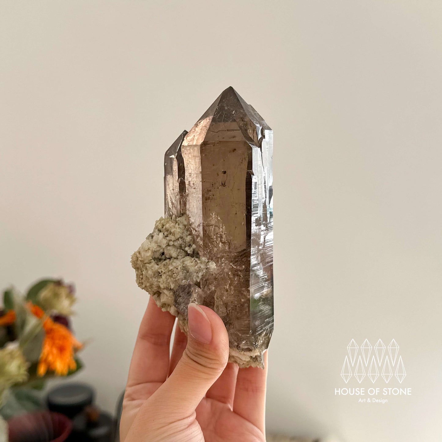 Large Alpine Mineral Smoky Quartz Point Specimen/Swiss Tower Apls/Double Terminated Quartz Points