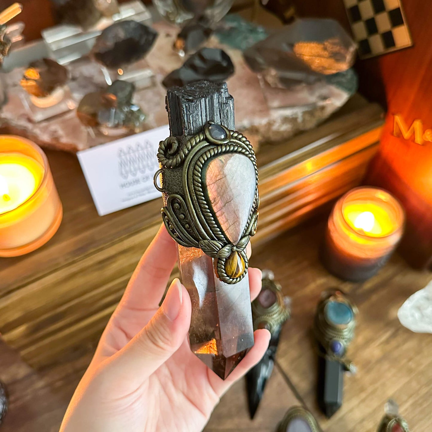 Handmade Natural Smoky Quartz Pendant Necklace/Magic Black Tourmaline Crystal Protection Pendant/Talisman Amulet Jewelry/Chakra/Altar Tool