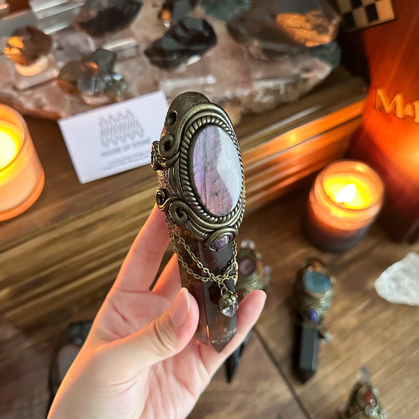 Handmade Natural Smoky Quartz Pendant Necklace/Magic Protection Pendant/Talisman Amulet Jewelry/Chakra/Altar Tool