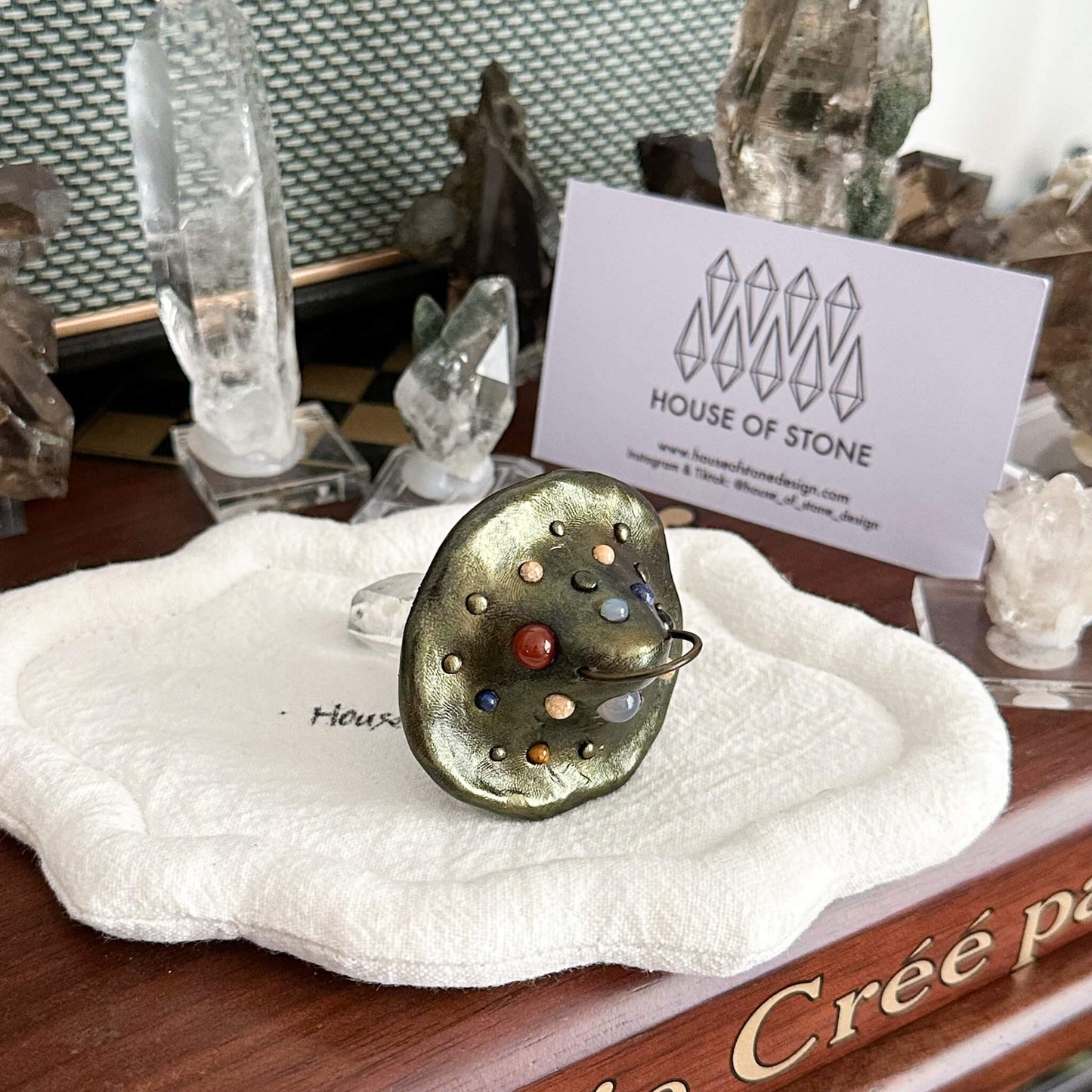 Handmade Natural Herkimer Diamond Pendant Necklace/Magic Mushroom Crystal Protection Pendant/Amulet Talisman Jewelry/Chakra/Altar Tool