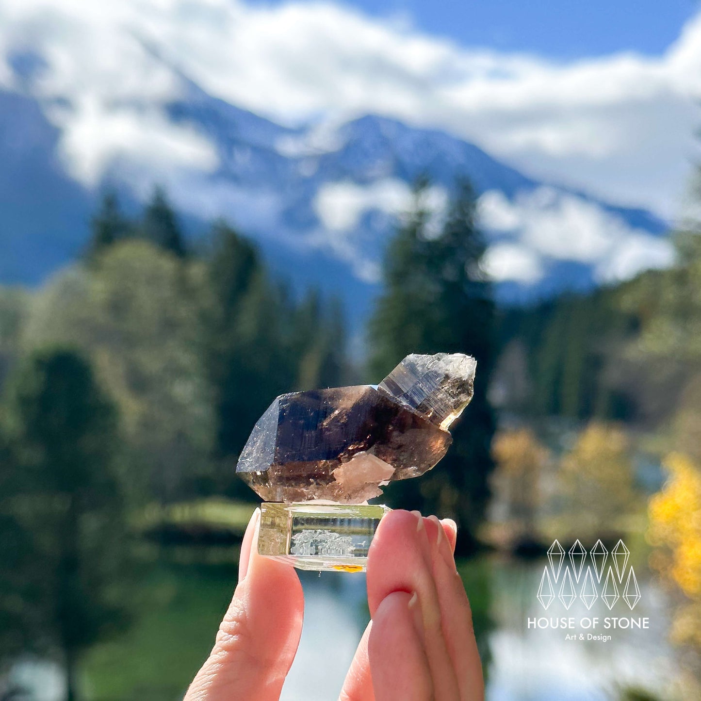 Alpine Mineral Swiss Gwindel Dark Smoky Quartz Specimen/Switzerland Gwindel Apls Crystal