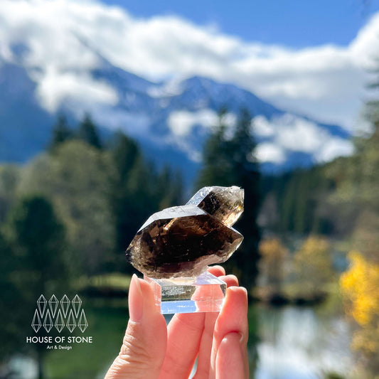 Alpine Mineral Swiss Gwindel Dark Smoky Quartz Specimen/Switzerland Gwindel Apls Crystal