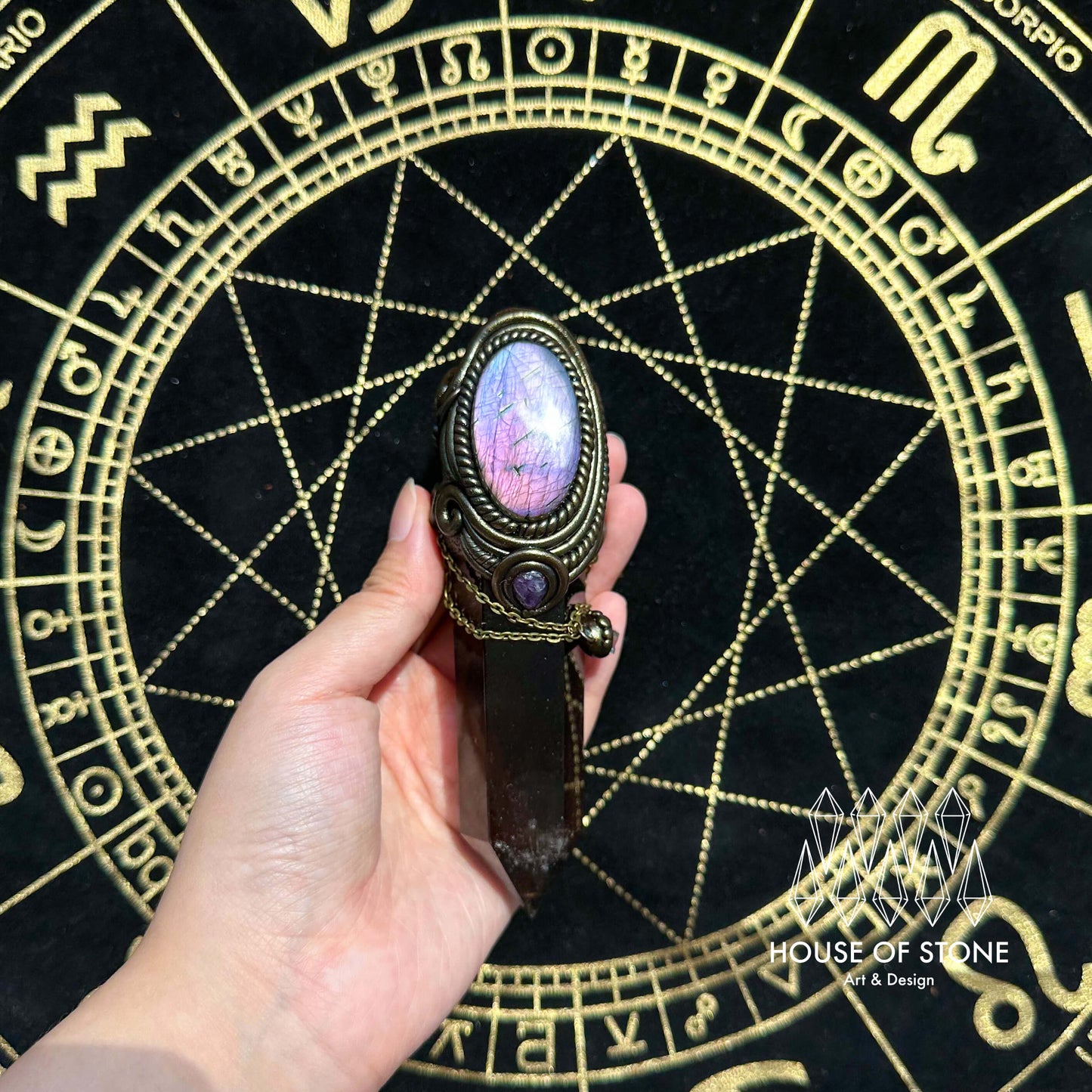 Handmade Natural Smoky Quartz Pendant Necklace/Magic Protection Pendant/Talisman Amulet Jewelry/Chakra/Altar Tool