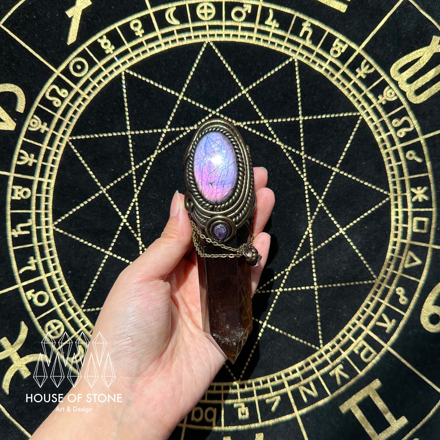 Handmade Natural Smoky Quartz Pendant Necklace/Magic Protection Pendant/Talisman Amulet Jewelry/Chakra/Altar Tool