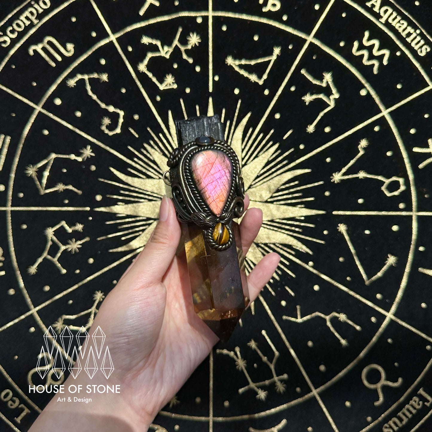 Handmade Natural Smoky Quartz Pendant Necklace/Magic Black Tourmaline Crystal Protection Pendant/Talisman Amulet Jewelry/Chakra/Altar Tool