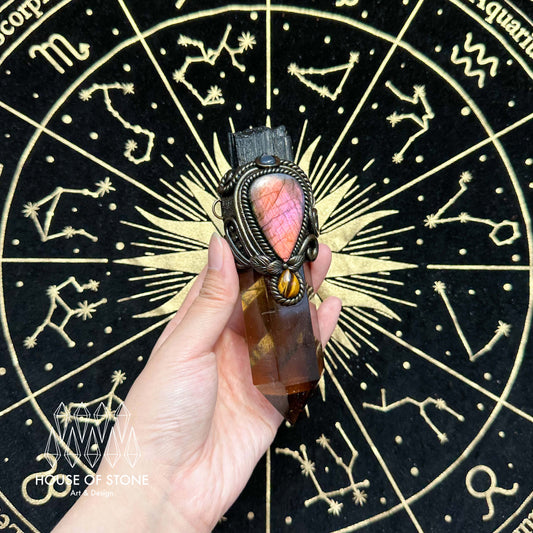 Handmade Natural Smoky Quartz Pendant Necklace/Magic Black Tourmaline Crystal Protection Pendant/Talisman Amulet Jewelry/Chakra/Altar Tool