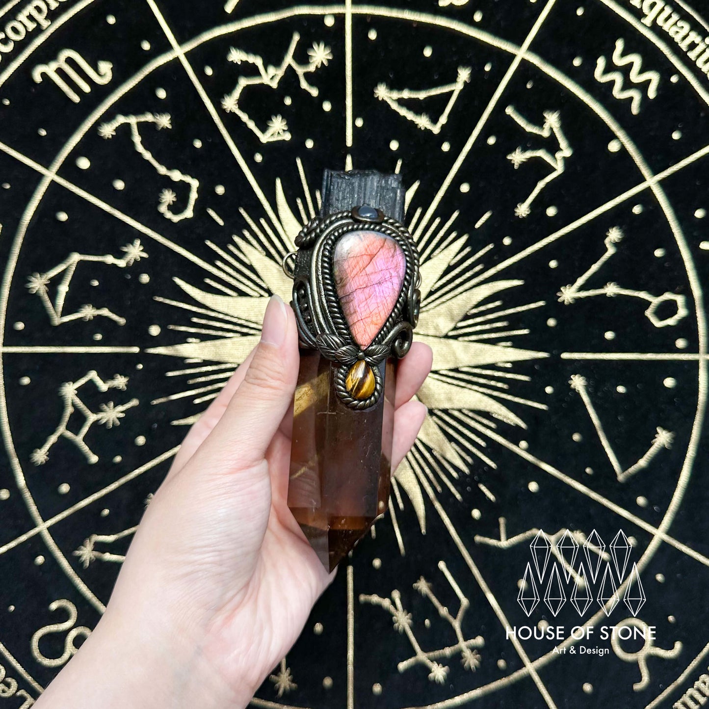 Handmade Natural Smoky Quartz Pendant Necklace/Magic Black Tourmaline Crystal Protection Pendant/Talisman Amulet Jewelry/Chakra/Altar Tool