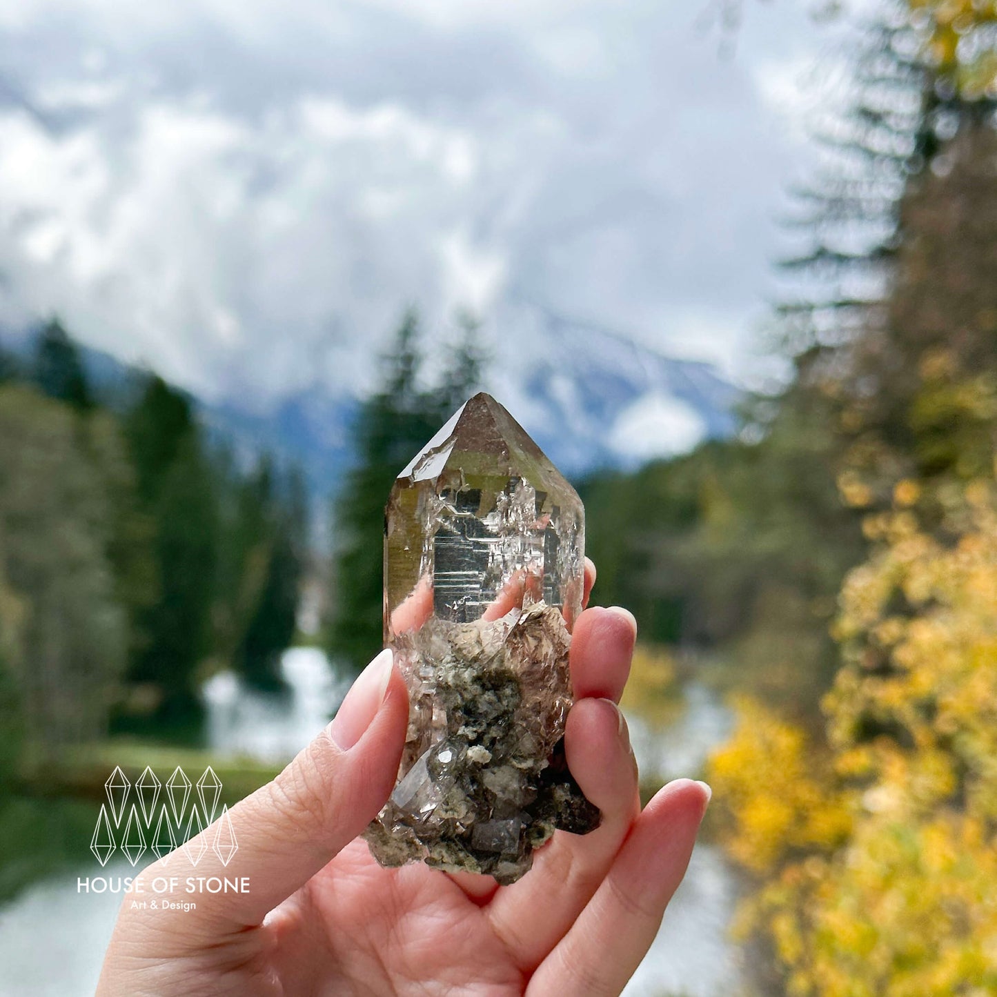 Alpine Mineral Smoky Quartz Point Specimen/Swiss Tower Apls/Double Terminated Quartz Points