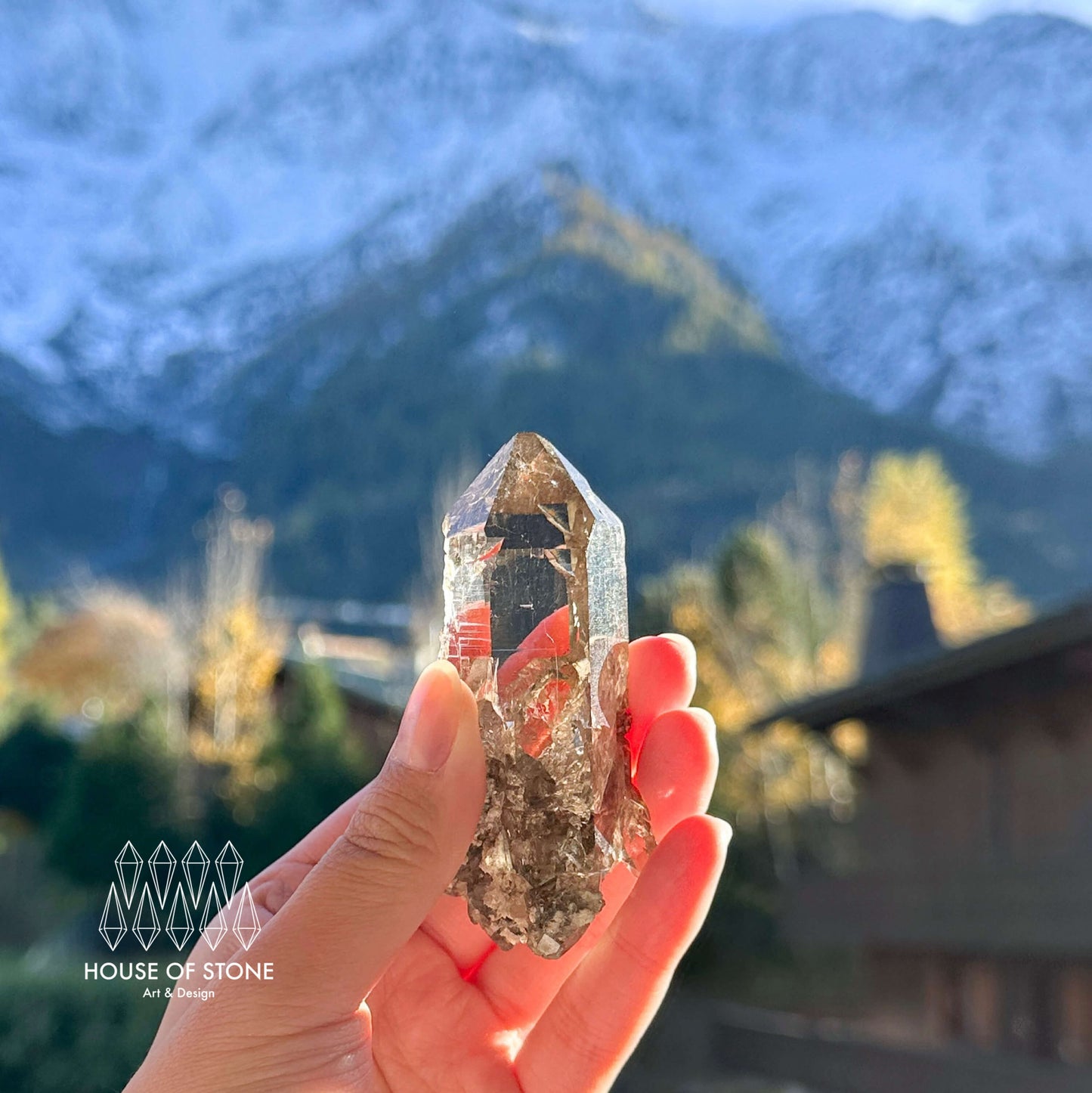Alpine Mineral Smoky Quartz Point Specimen/Swiss Tower Apls/Double Terminated Quartz Points
