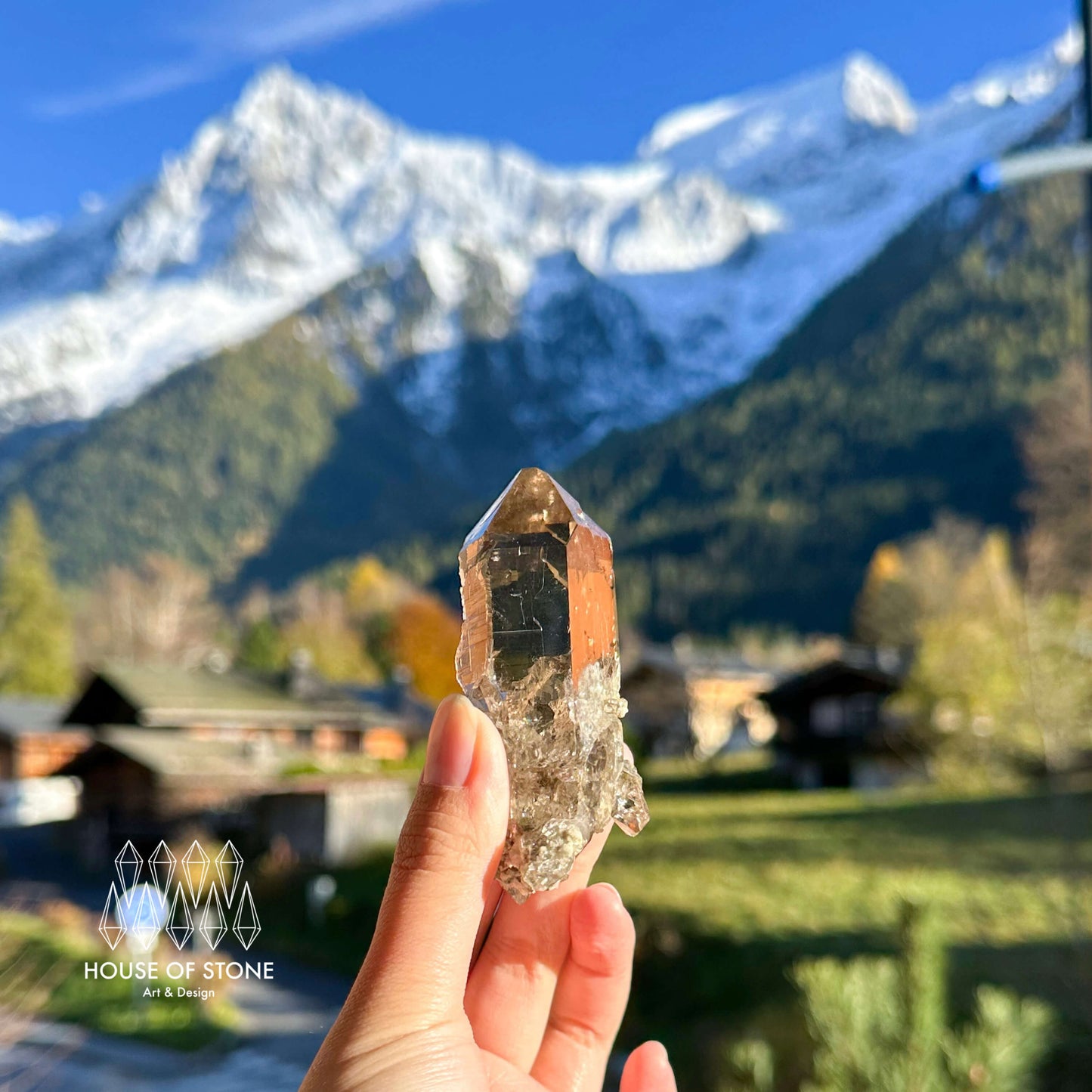 Alpine Mineral Smoky Quartz Point Specimen/Swiss Tower Apls/Double Terminated Quartz Points