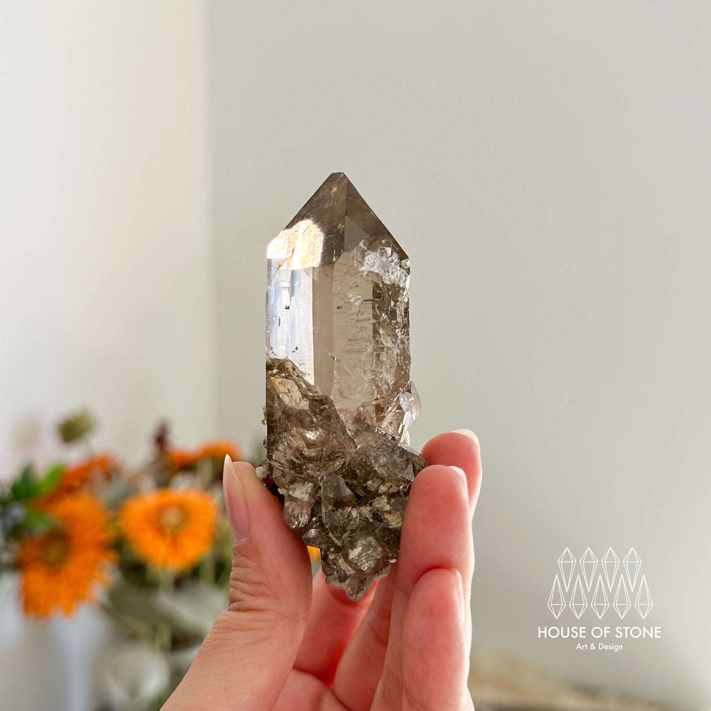 Alpine Mineral Smoky Quartz Point Specimen/Swiss Tower Apls/Double Terminated Quartz Points