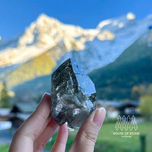 Alpine Mineral Smoky Quartz Cluster Specimen/Chamonix-Mont-Blanc France Cluster/Apls Crystal Cluster