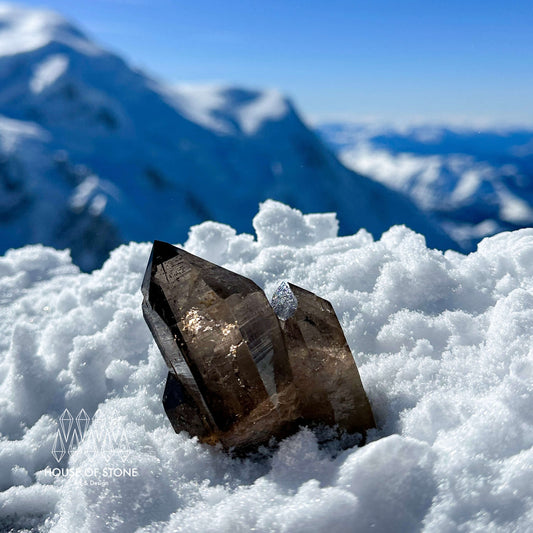 Alpine Mineral Smoky Quartz Point Specimen/Swiss Tower Apls/Double Terminated Quartz Points/Floater Quartz Cluster