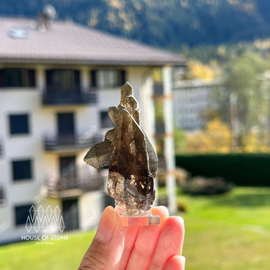 Alpine Mineral Small Swiss Faden Smoky Quartz Specimen/Switzerland Faden Quartz Apls