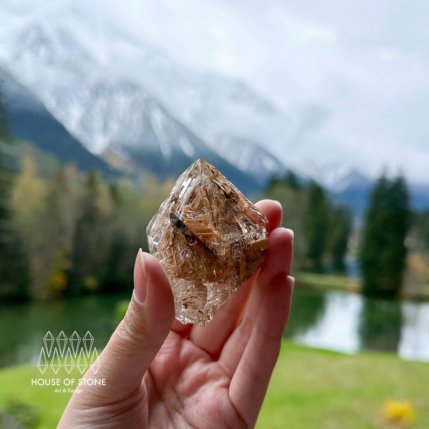 Swiss Skeletal Quartz Point Specimen/Switzerland Crystal Alpine Skeletal Quartz Mud Inclusions Mineral/Apls Double Terminated Window Quartz3