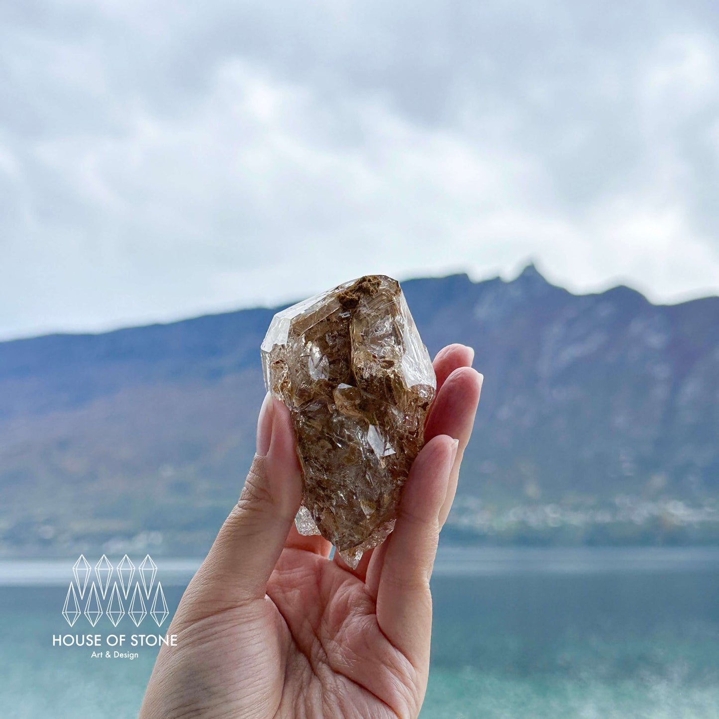 Swiss Skeletal Quartz Point Specimen/Switzerland Crystal Alpine Skeletal Quartz Mud Inclusions Mineral/Apls Double Terminated Window Quartz4