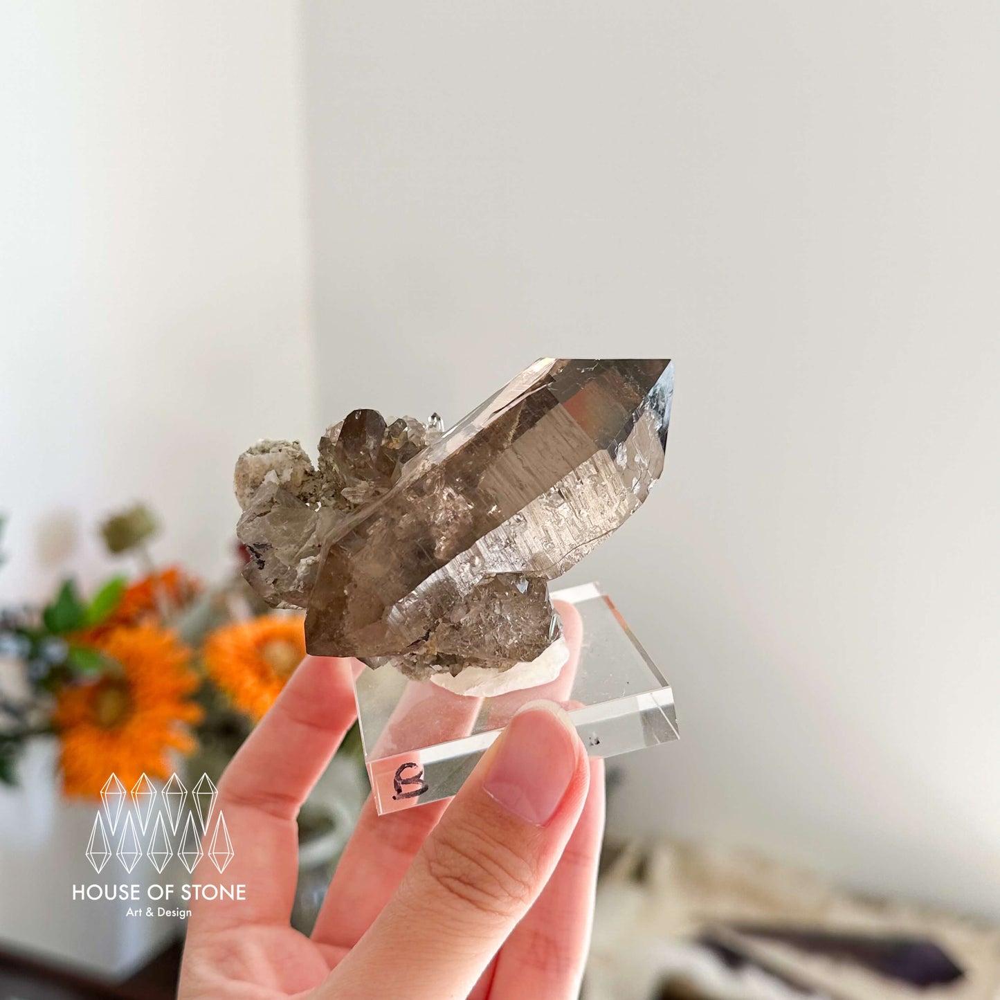Alpine Mineral Smoky Quartz Point Specimen/Swiss Tower Apls/Double Terminated Quartz Points/Floater Quartz Cluster