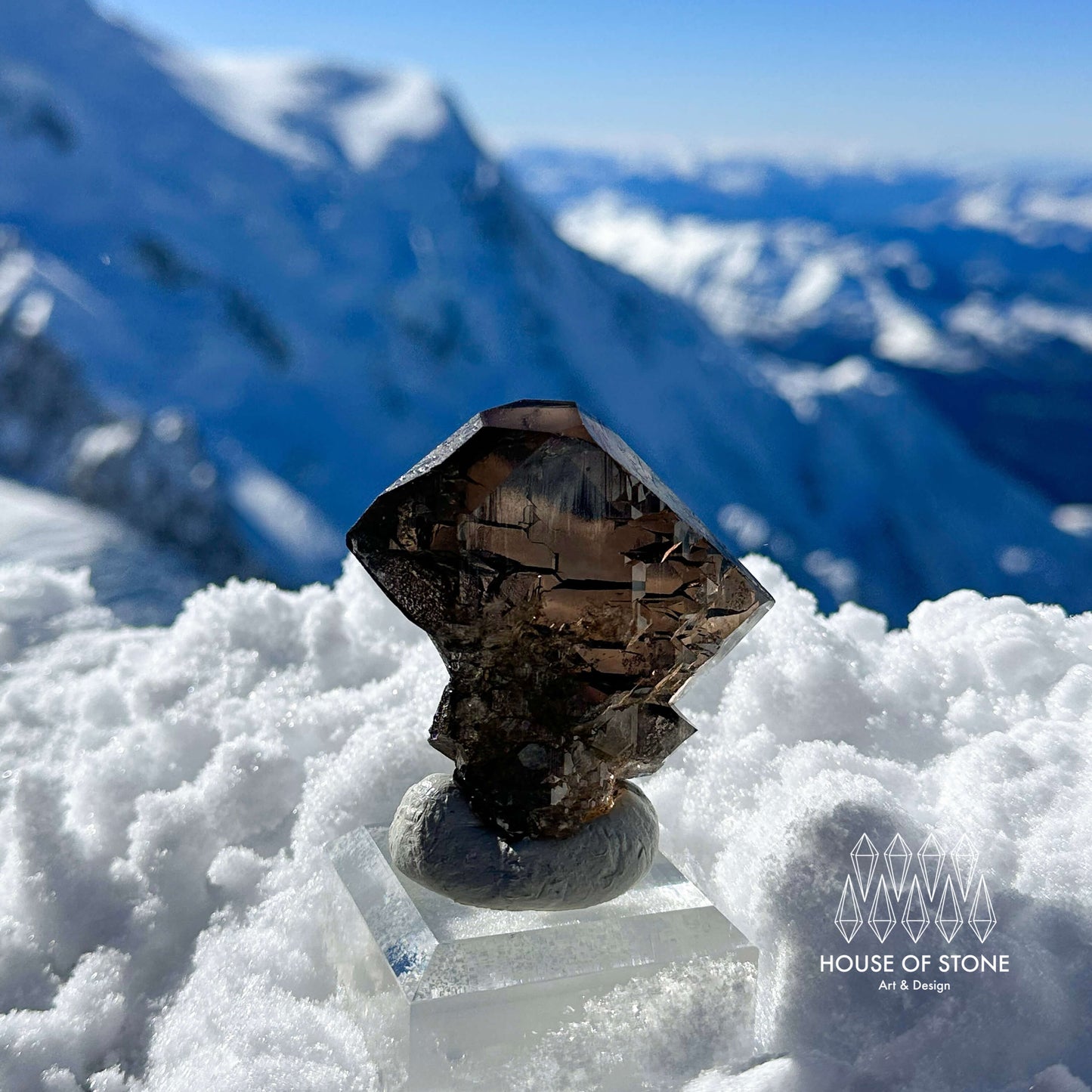 Alpine Mineral Swiss Gwindel Dark Smoky Quartz Specimen/Switzerland Gwindel Apls
