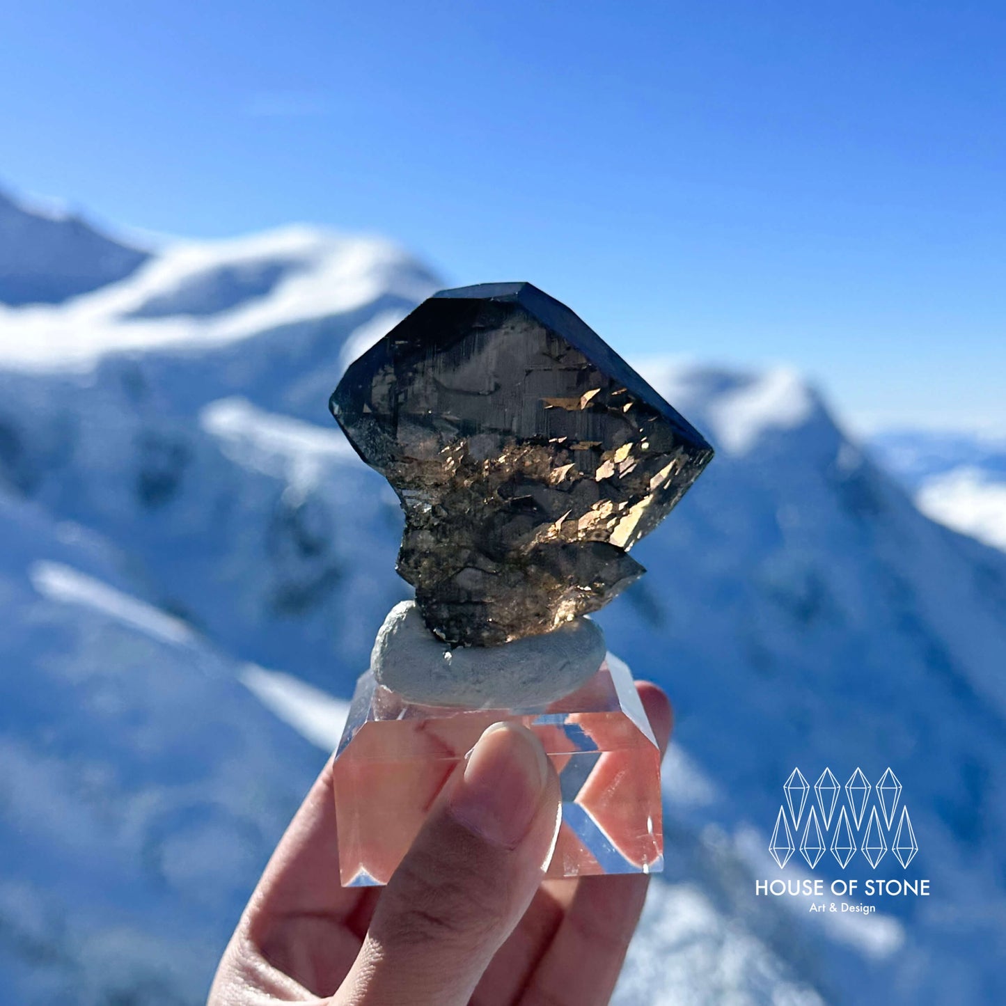 Alpine Mineral Swiss Gwindel Dark Smoky Quartz Specimen/Switzerland Gwindel Apls