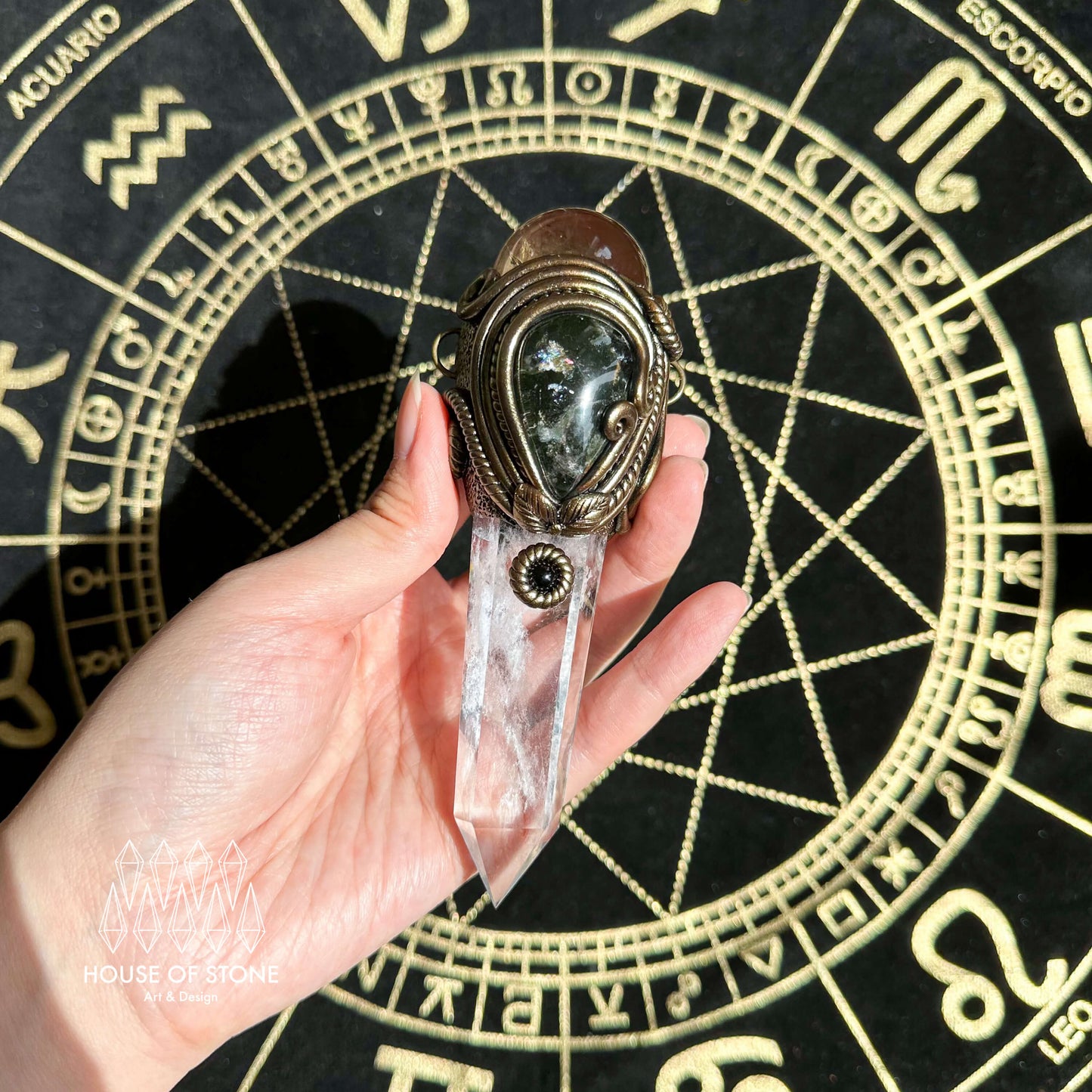 Handmade Natural Clear Quartz Pendant Necklace/Magic Smoky Quartz Crystal Protection Pendant/Garden Quartz Jewelry/Chakra/Altar Tool