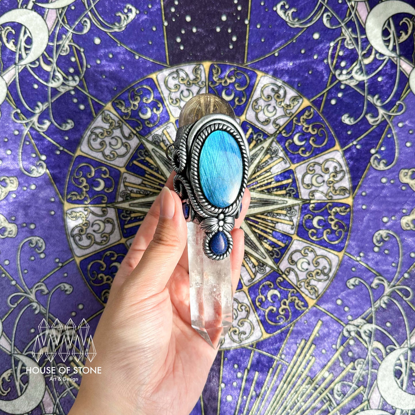 Handmade Natural Clear Quartz Pendant Necklace/Magic Smoky Quartz Crystal Protection Pendant/Amulet Talisman Jewelry/Chakra/Altar Tool