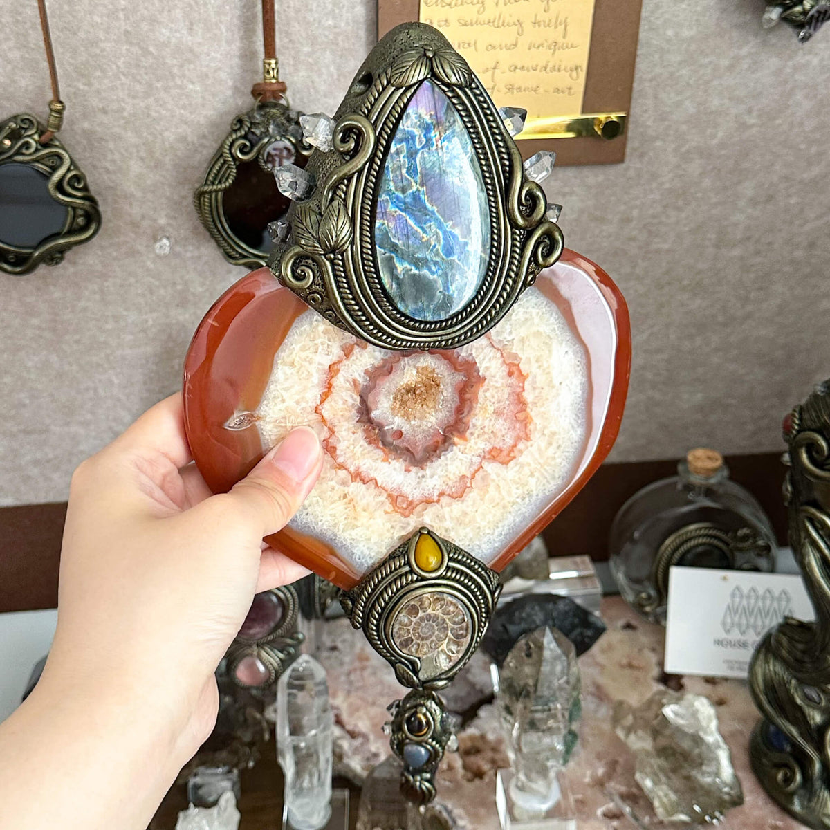Handmade Natural Carnelian Crystal Wall Hanging Decor/Spiritual Window Interior Room Hangings/Christmas Crystal Door Hanging