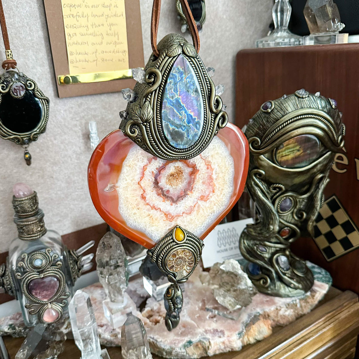 Handmade Natural Carnelian Crystal Wall Hanging Decor/Spiritual Window Interior Room Hangings/Christmas Crystal Door Hanging