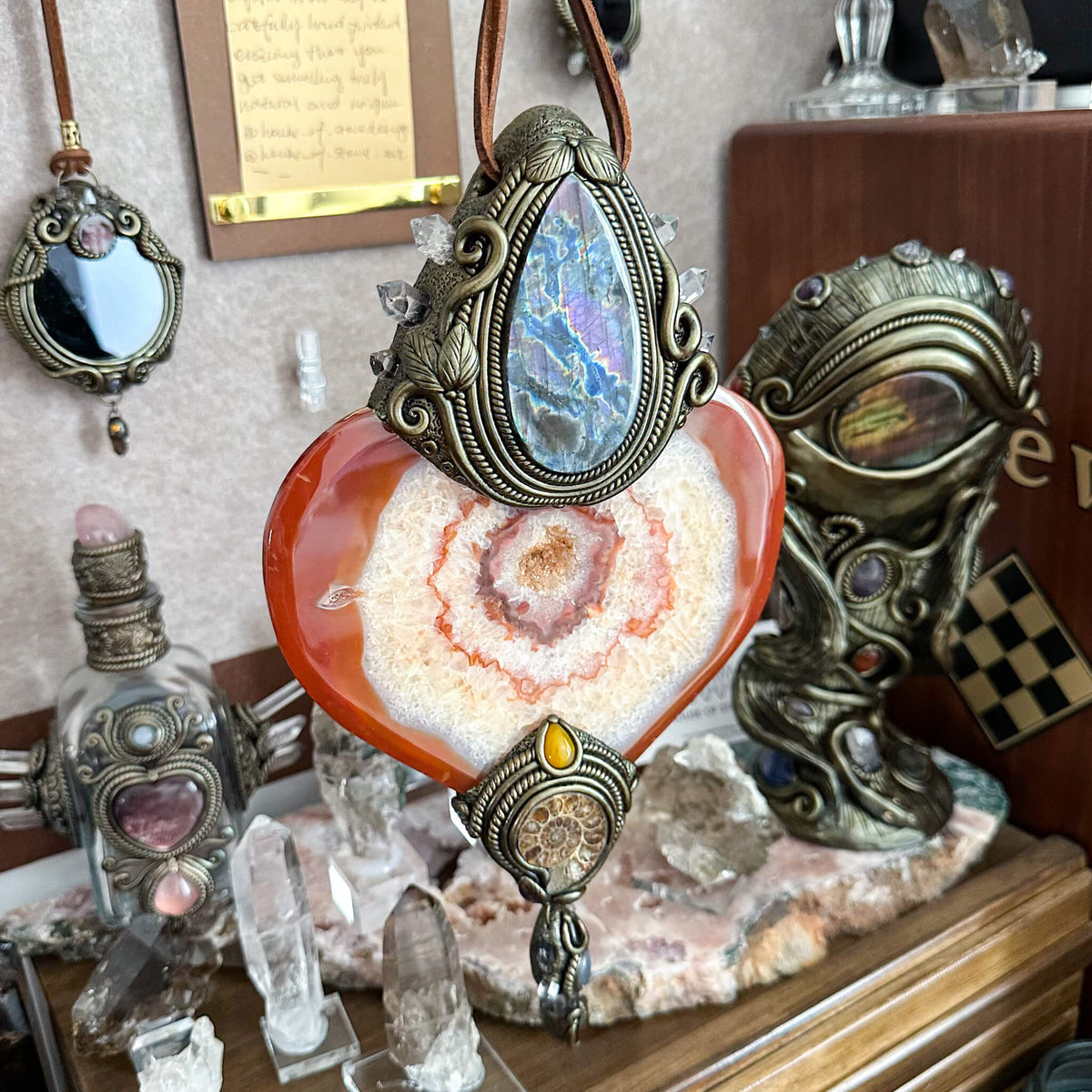 Handmade Natural Carnelian Crystal Wall Hanging Decor/Spiritual Window Interior Room Hangings/Christmas Crystal Door Hanging