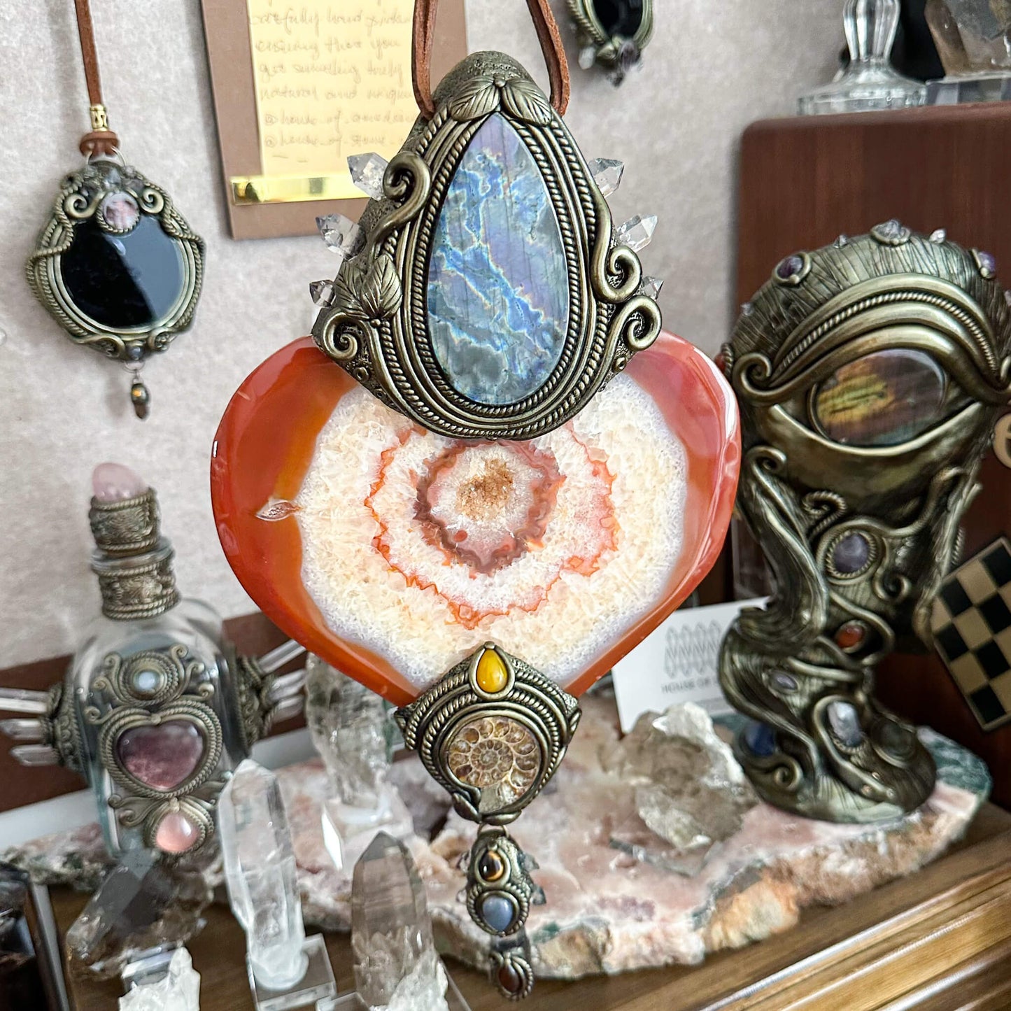 Handmade Natural Carnelian Crystal Wall Hanging Decor/Spiritual Window Interior Room Hangings/Christmas Crystal Door Hanging