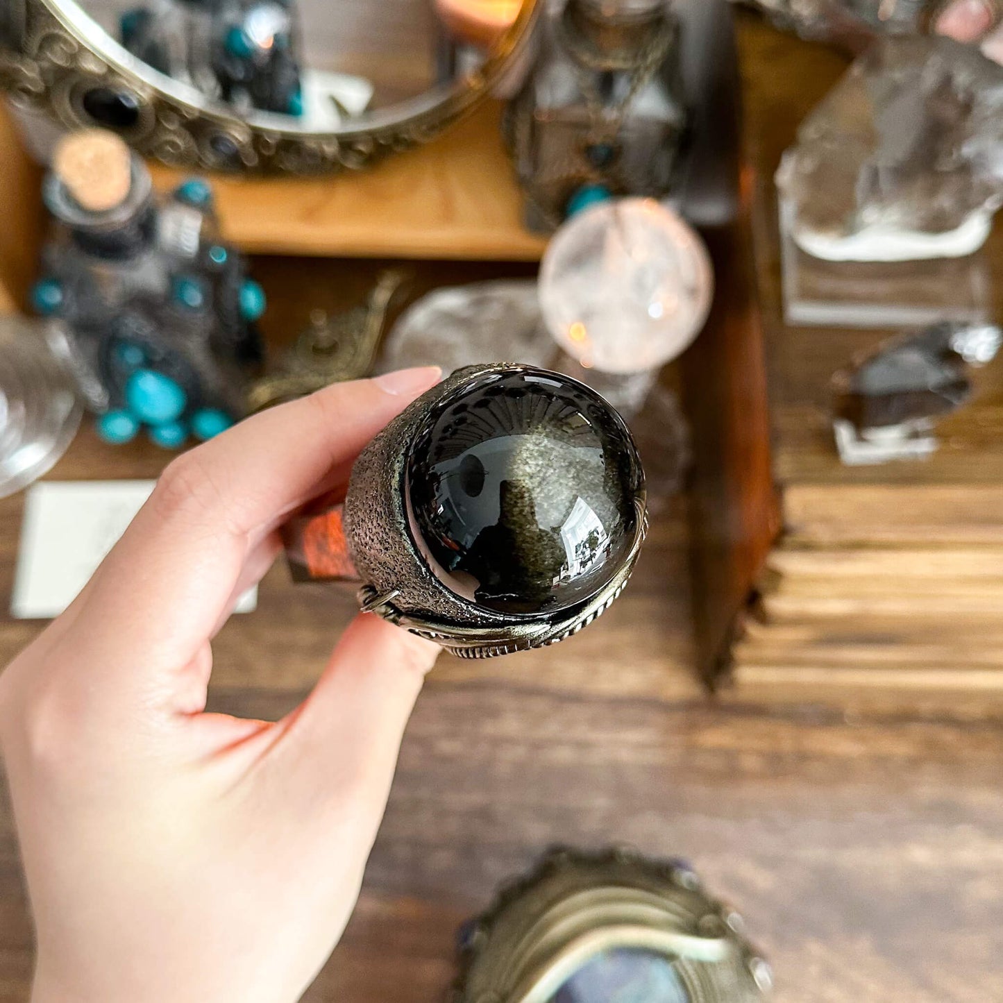 Handmade Natural Smoky Quartz Pendant Necklace/Magic Obsidian Crystal Protection Pendant/Talisman Protection Jewelry/Chakra/Altar Tool